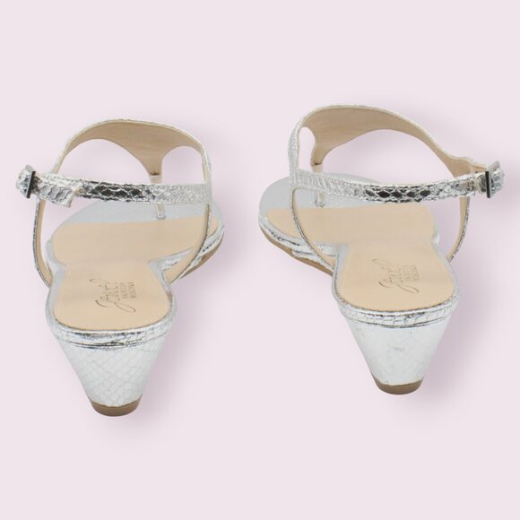 Jewel Badgley Mischka Womens Silver Snake Sandals - Picture 8 of 8